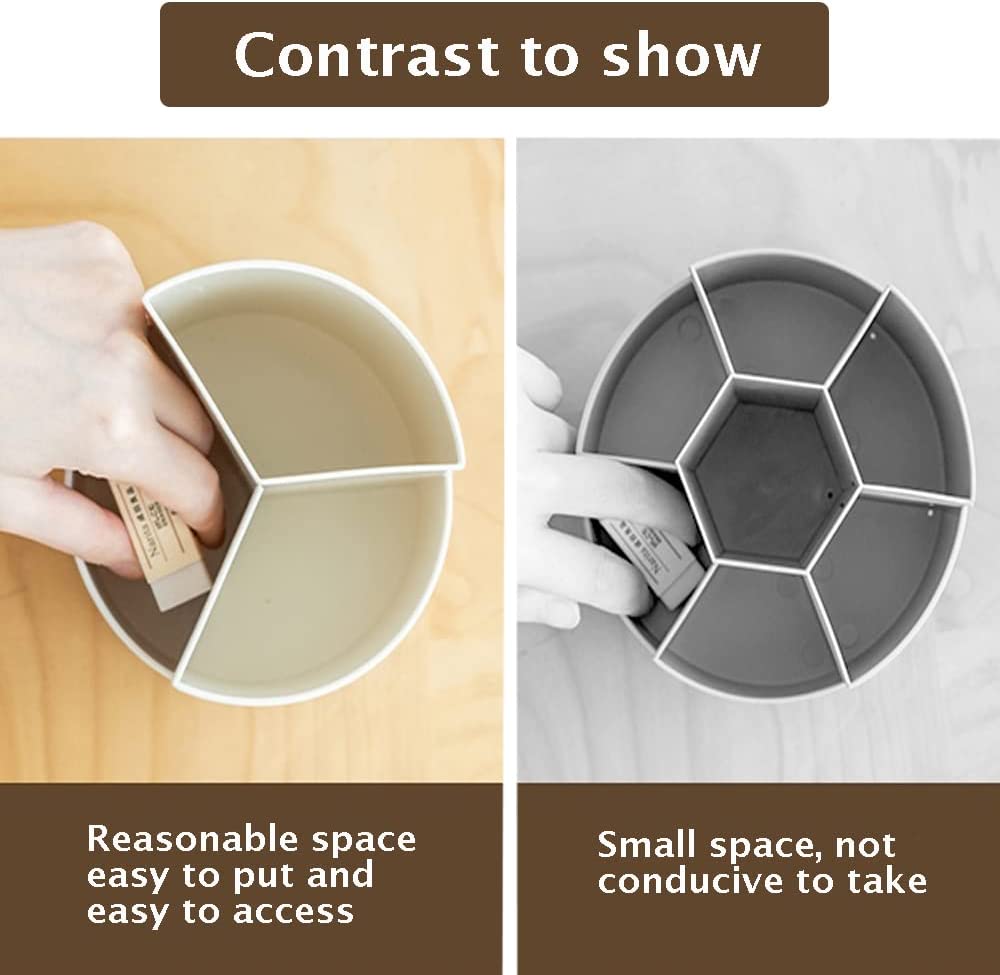 White 360° Rotating Pen Holder 3 Layer Desk Organizer Multi-Functional Office Storage