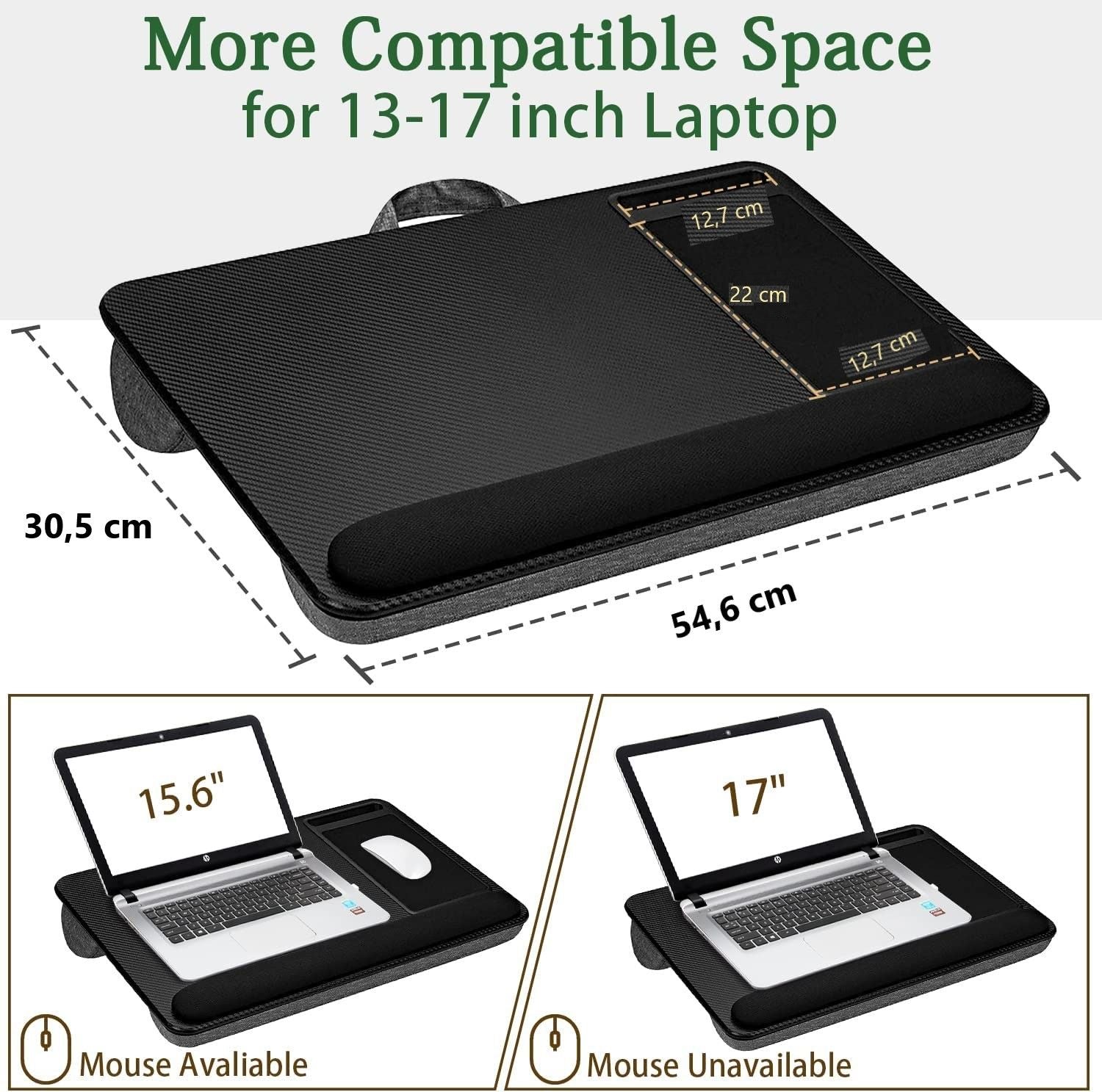 Portable Laptop Desk With Device Ledge, Mouse Pad, And Phone Holder (Silver, 40Cm) | Desks