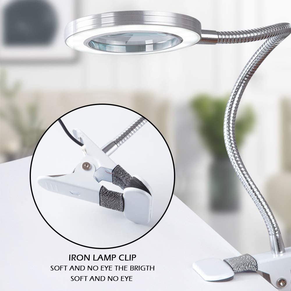 Led 8X Magnifying Lamp With Flexible Gooseneck with Pens & Pencils