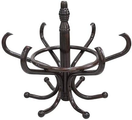 Brown Coat Rack with Stand Wooden Hat and 12 Hooks Hanger Walnut tree | Coat Racks