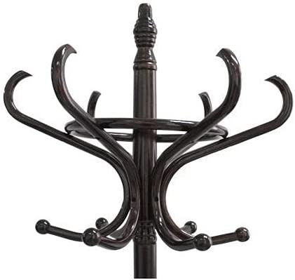 Brown Coat Rack with Stand Wooden Hat and 12 Hooks Hanger Walnut tree | Brown colour