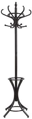 Brown Coat Rack with Stand Wooden Hat and 12 Hooks Hanger Walnut tree | Wooden finish