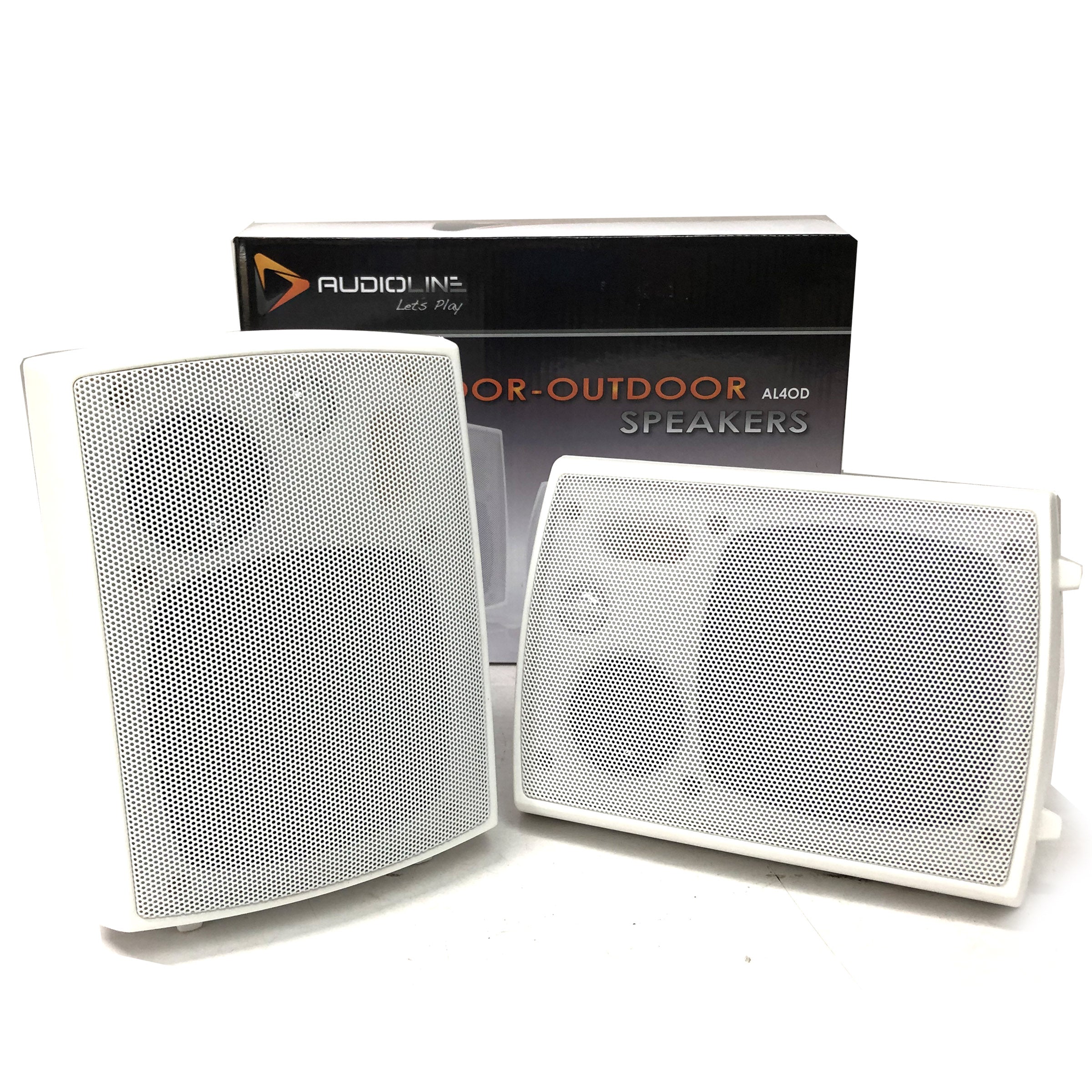 Indoor Outdoor Speaker Pair 3-Way 4" Bookshelf Wall / Ceiling Mount