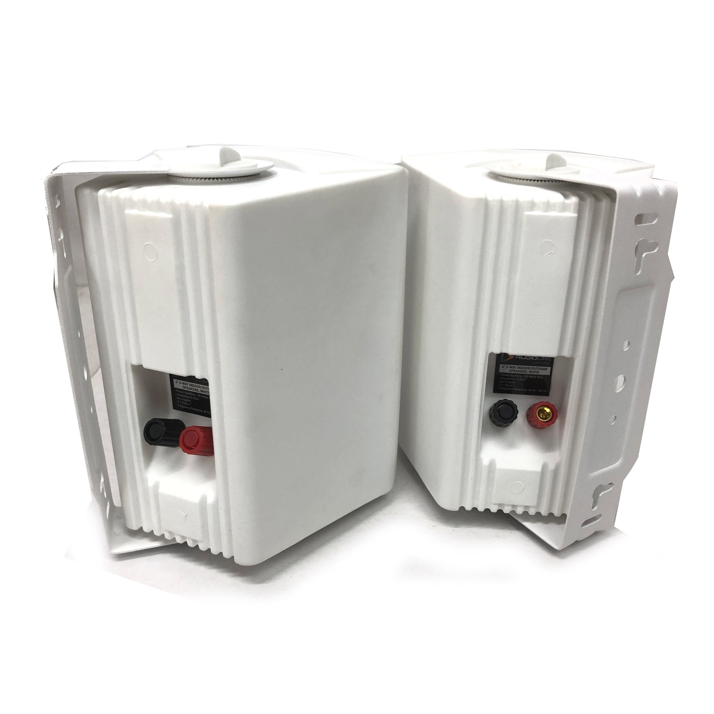 Indoor Outdoor Speaker Pair 3-Way 4" Bookshelf Wall / Ceiling Mount