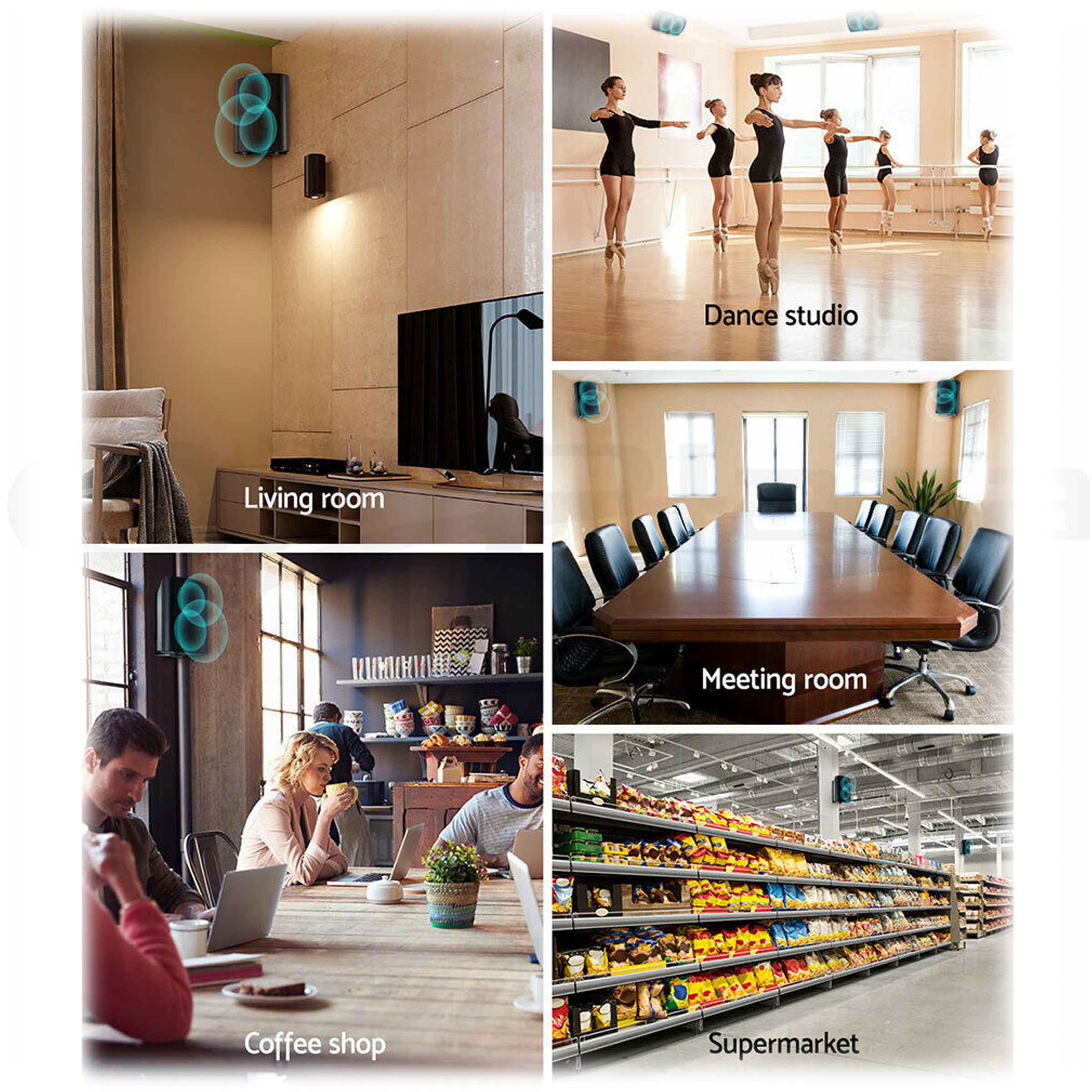 Indoor Outdoor Speaker Pair 3-Way 4" Bookshelf Wall / Ceiling Mount