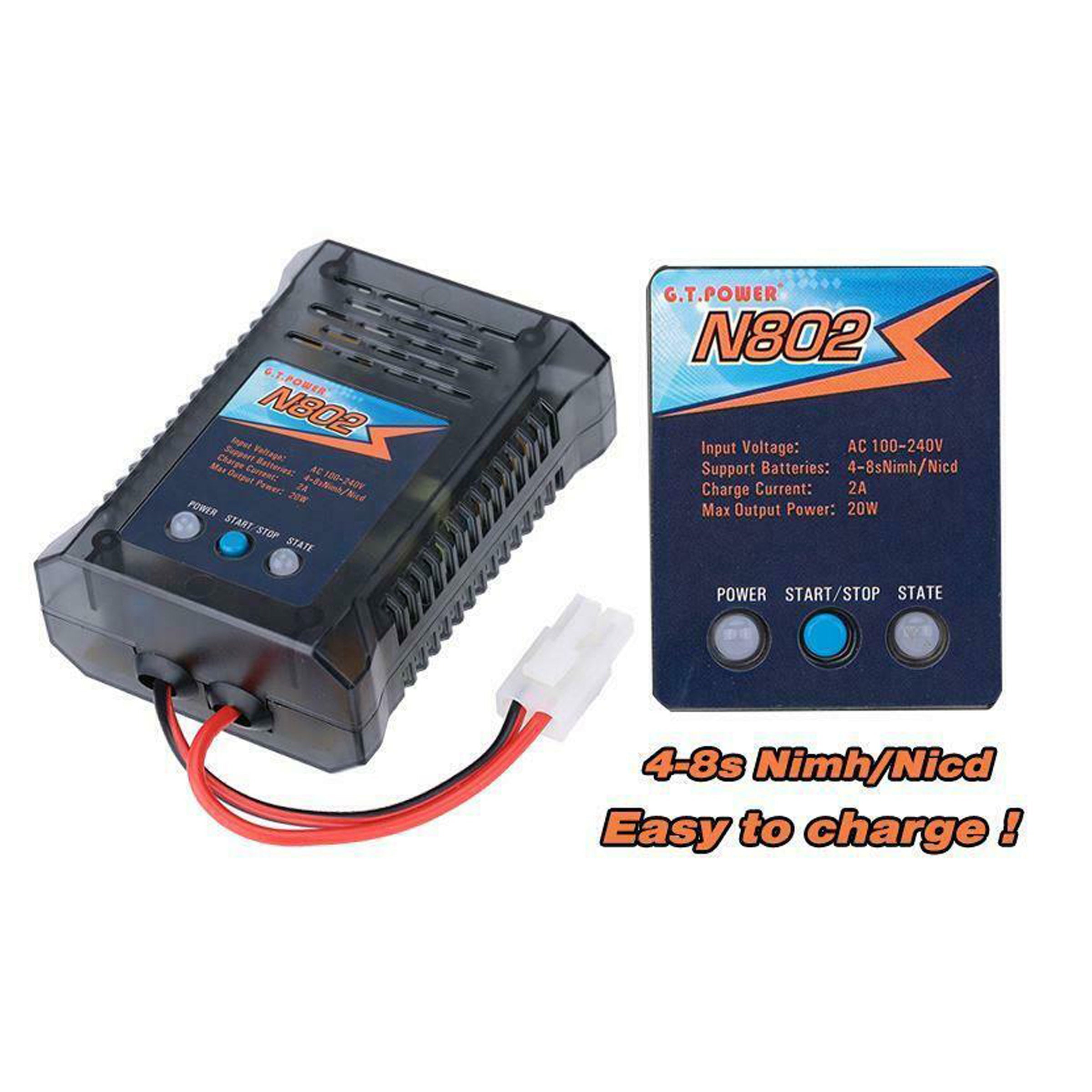 Gt Power N802 Nimh Nicd Quick Battery Ac Charger Rc Hobby 2Amp Tamiya - Toys