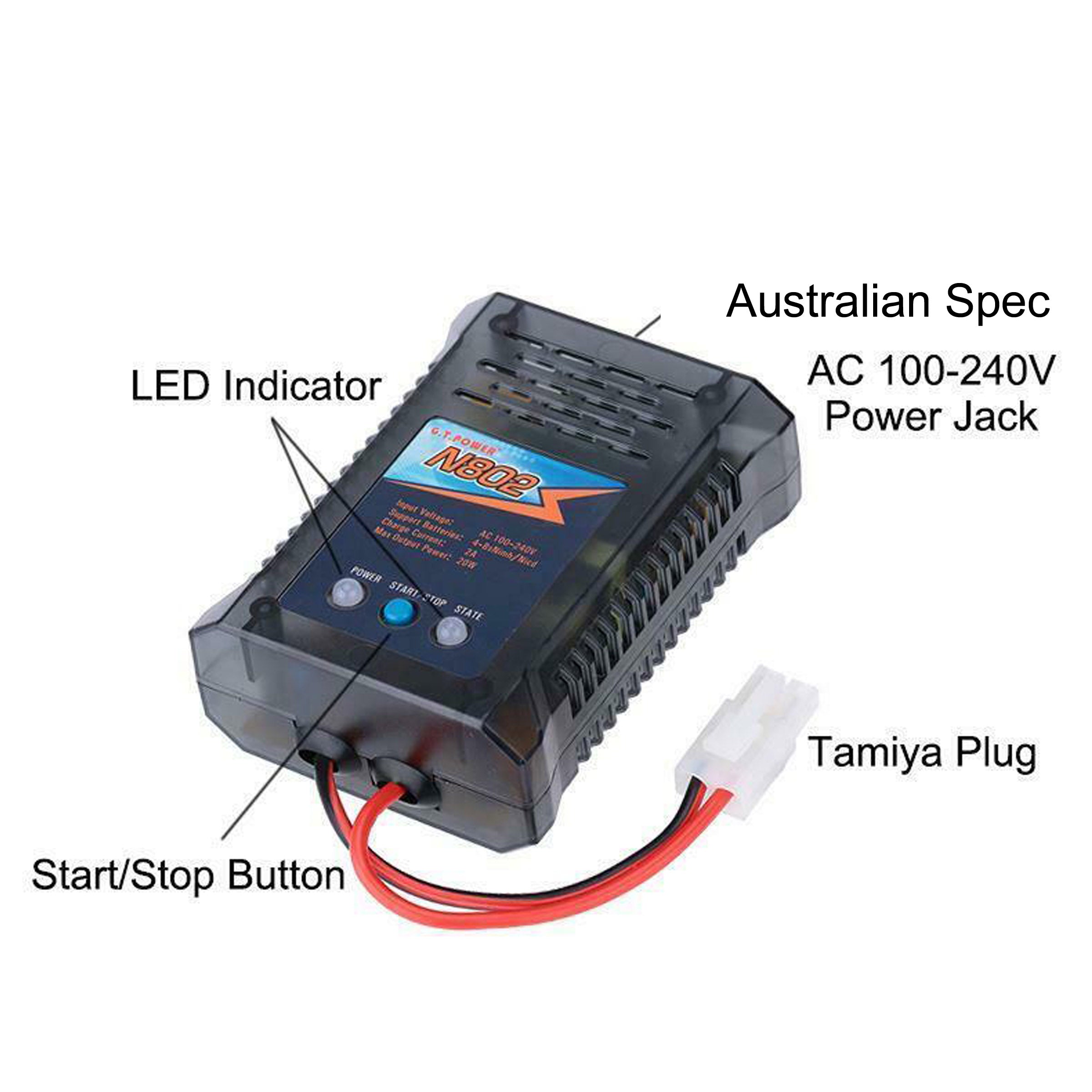 Gt Power N802 Nimh Nicd Quick Battery Ac Charger Rc Hobby 2Amp Tamiya | Toys