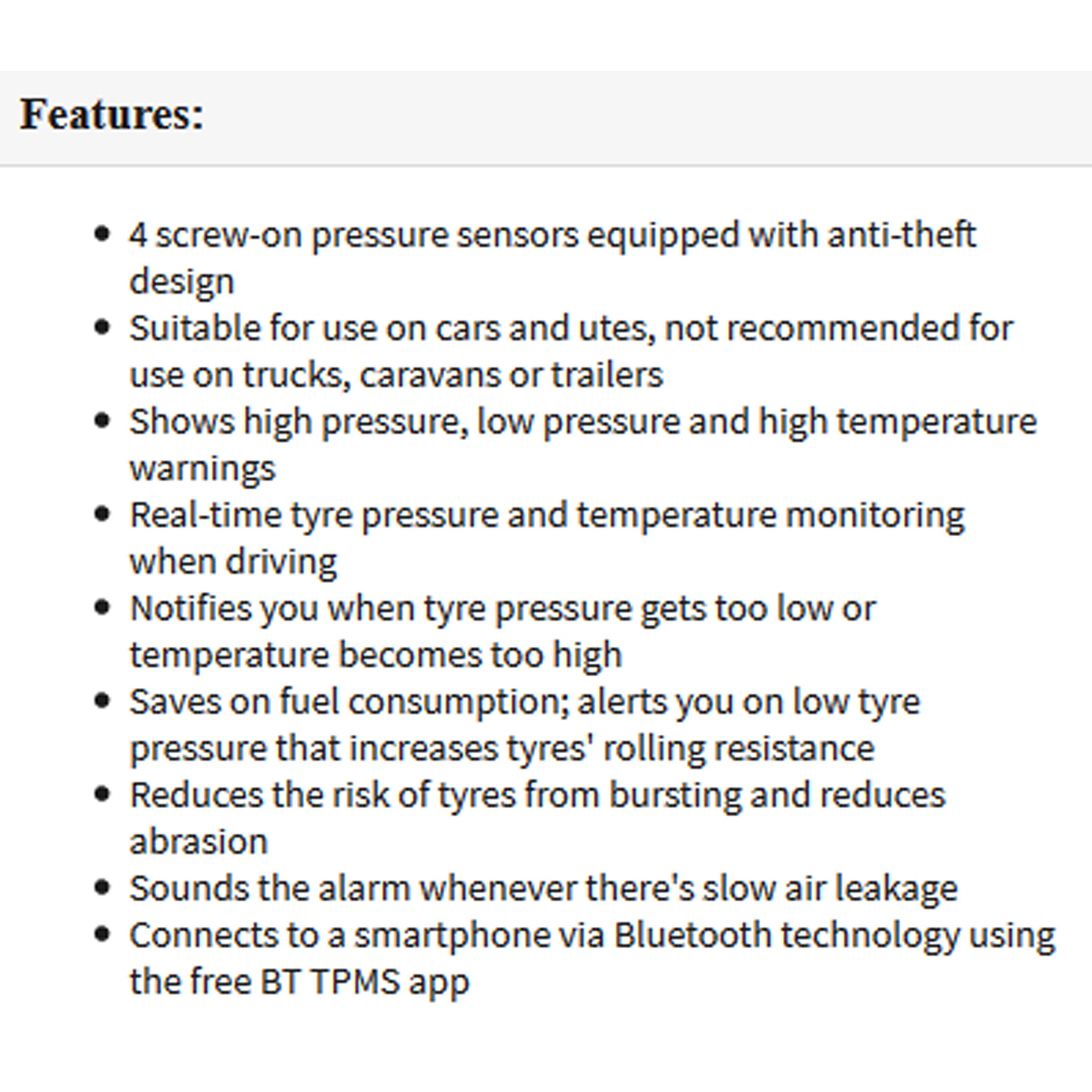 Diy Bt Wireless Car Tyre Pressure Monitor Monitoring System App Control - Gator Tpm