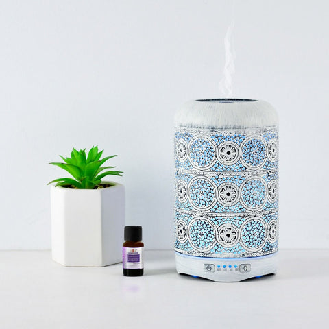 260ml Metal Essential Oil and Aroma Diffuser-Vintage White