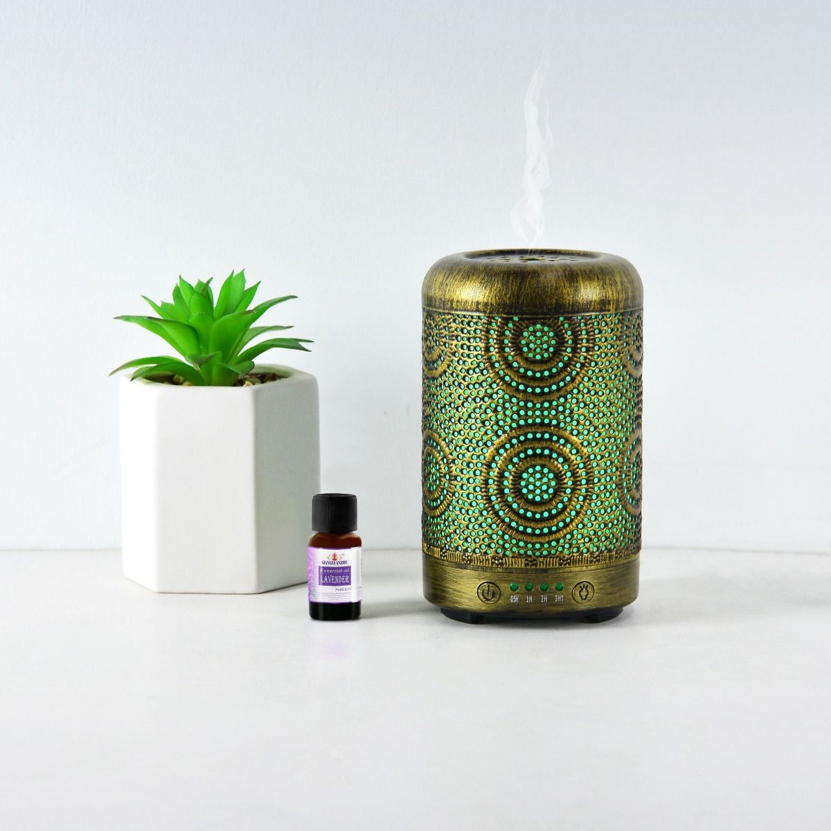 100Ml Metal Essential Oil And Aroma Diffuser-Vintage Gold