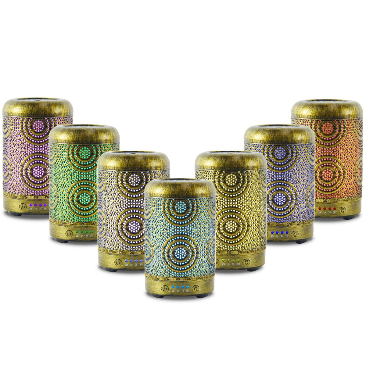 100Ml Metal Essential Oil And Aroma Diffuser-Vintage Gold