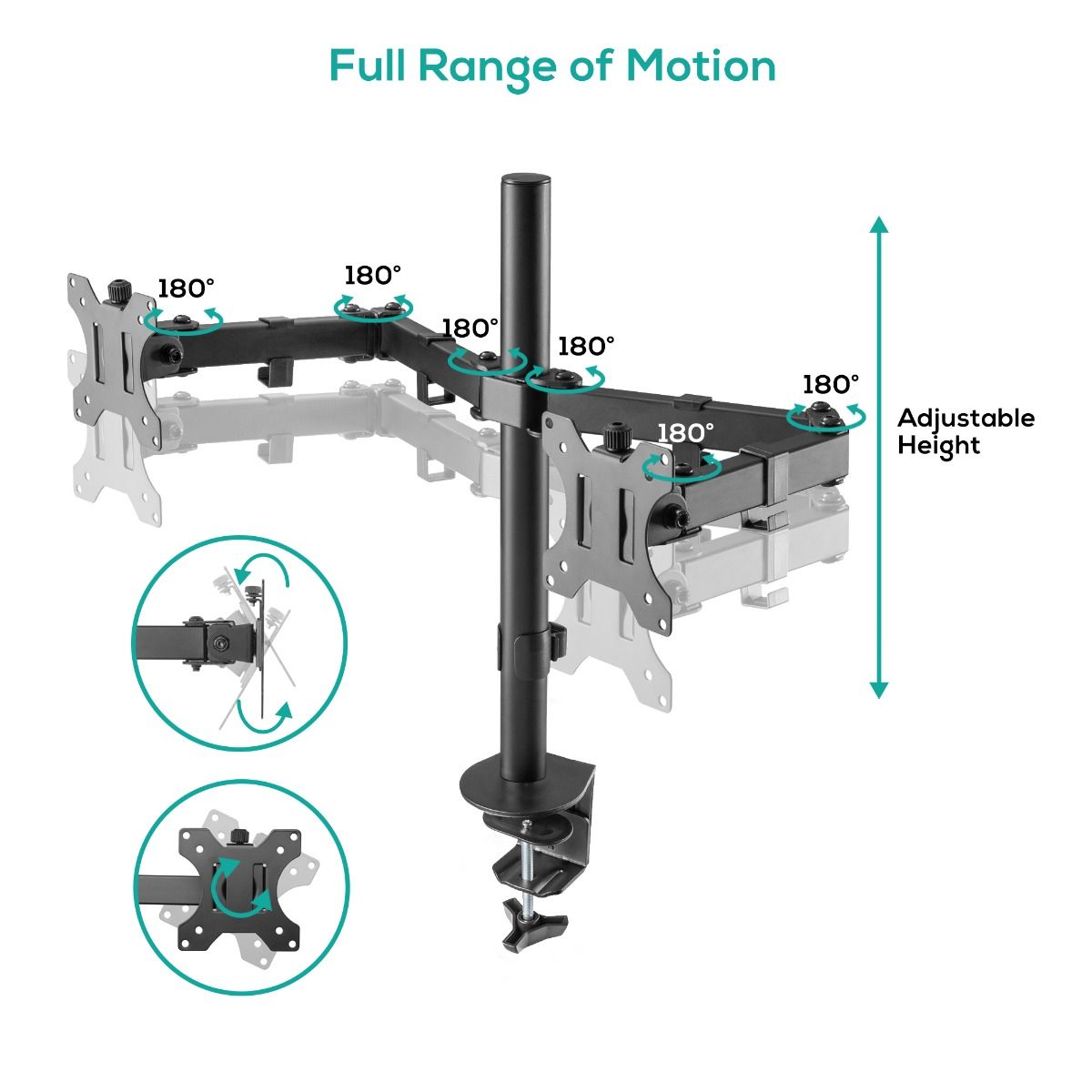 Seamless Flexibility: Discover the  Dual Monitor Screen Double Joint Monitor Arm