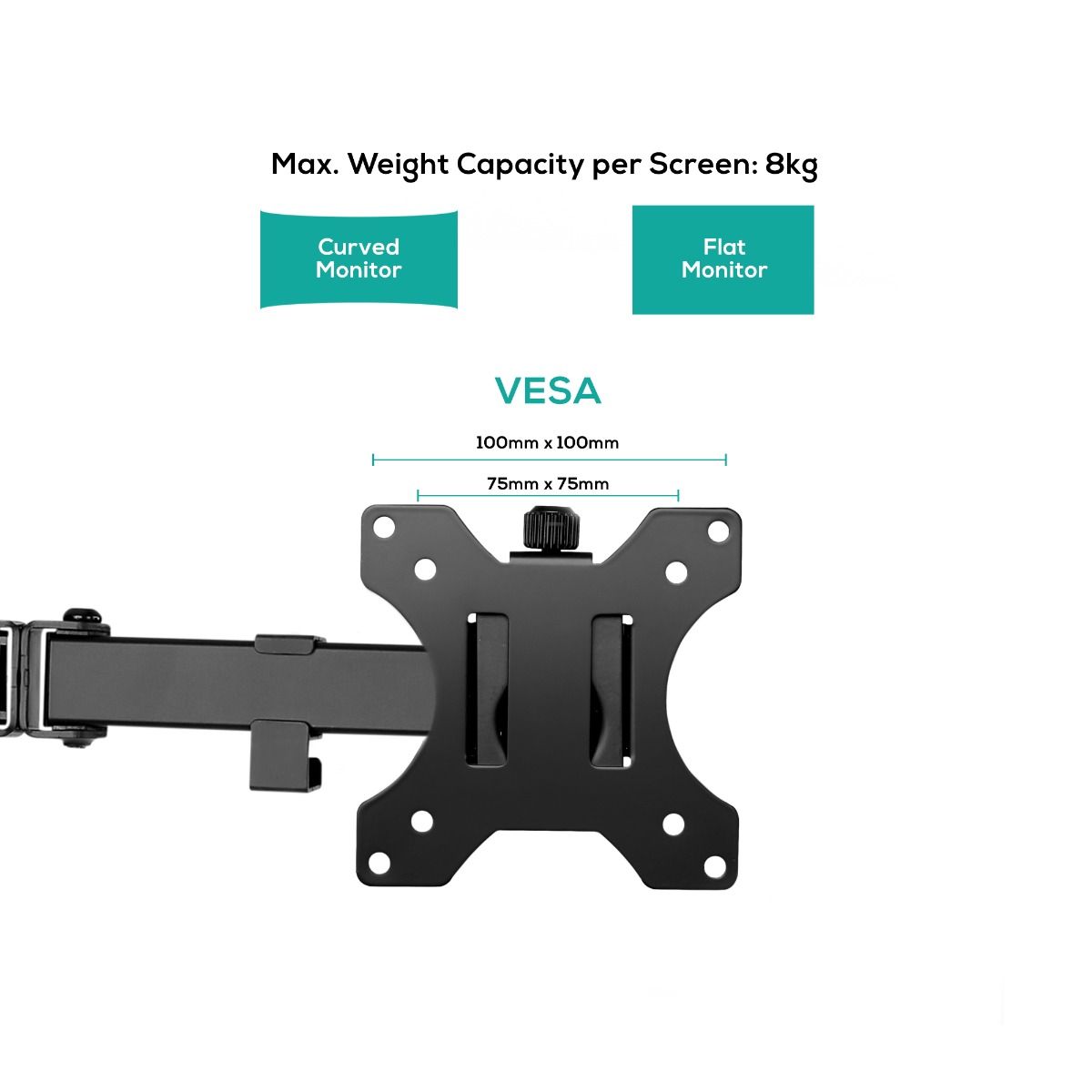 activiva Dual-Screen Articulating Monitor Arm with Free-Standing Desktop Base, Freestanding