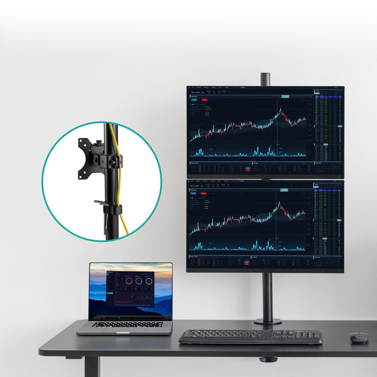 Computer Monitors & Accessories - activiva Dual-Screen Articulating Vertical Monitor Arm