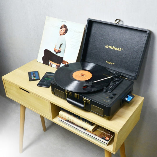 Audio Players & Recorders - Mbeat Uptown Retro Turntable And Cassette Player With Bluetooth Speakers