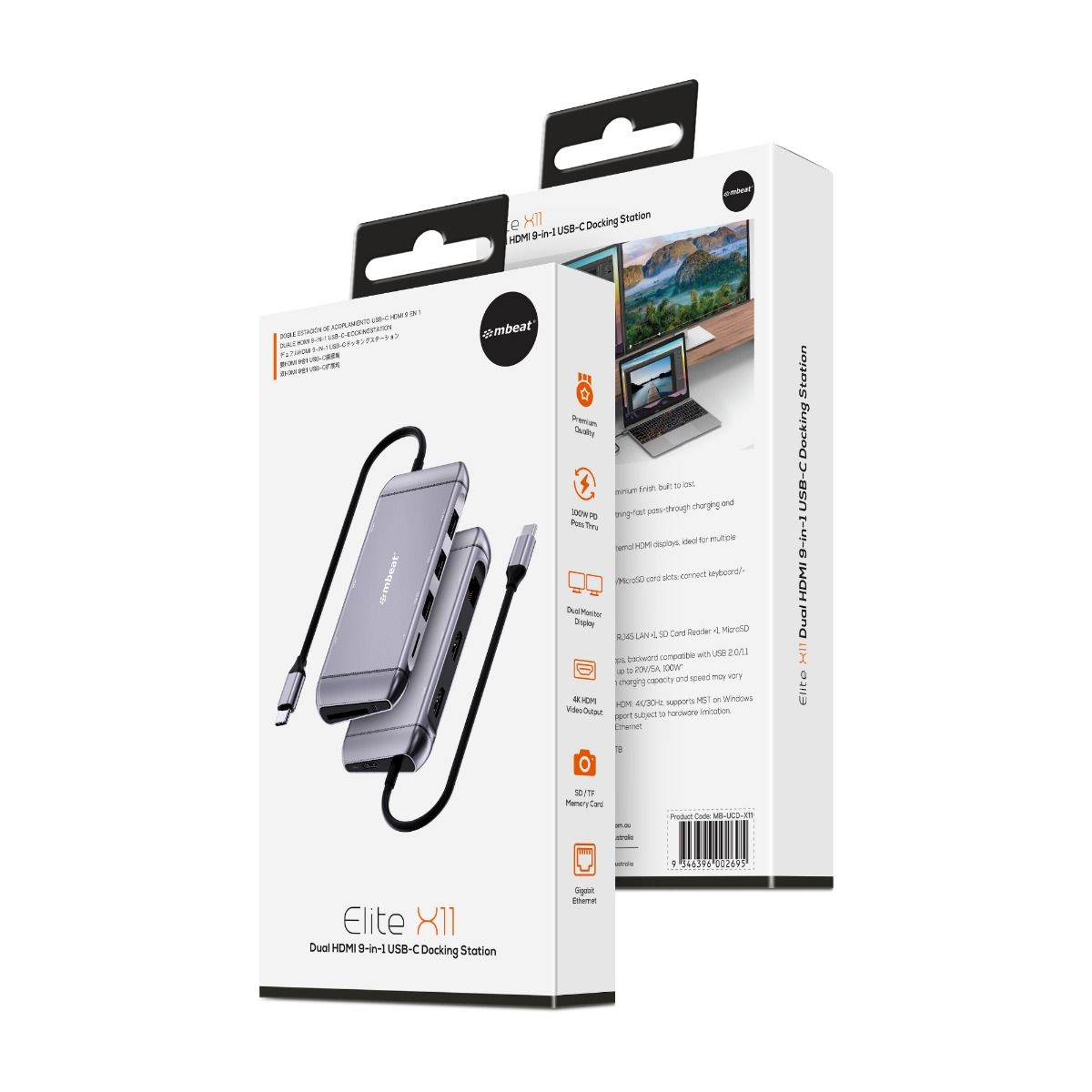 Mbeat Elite X11 Dual Hdmi Usb-C Multifunction Docking Station, Computer Monitors & Accessories - photo 7