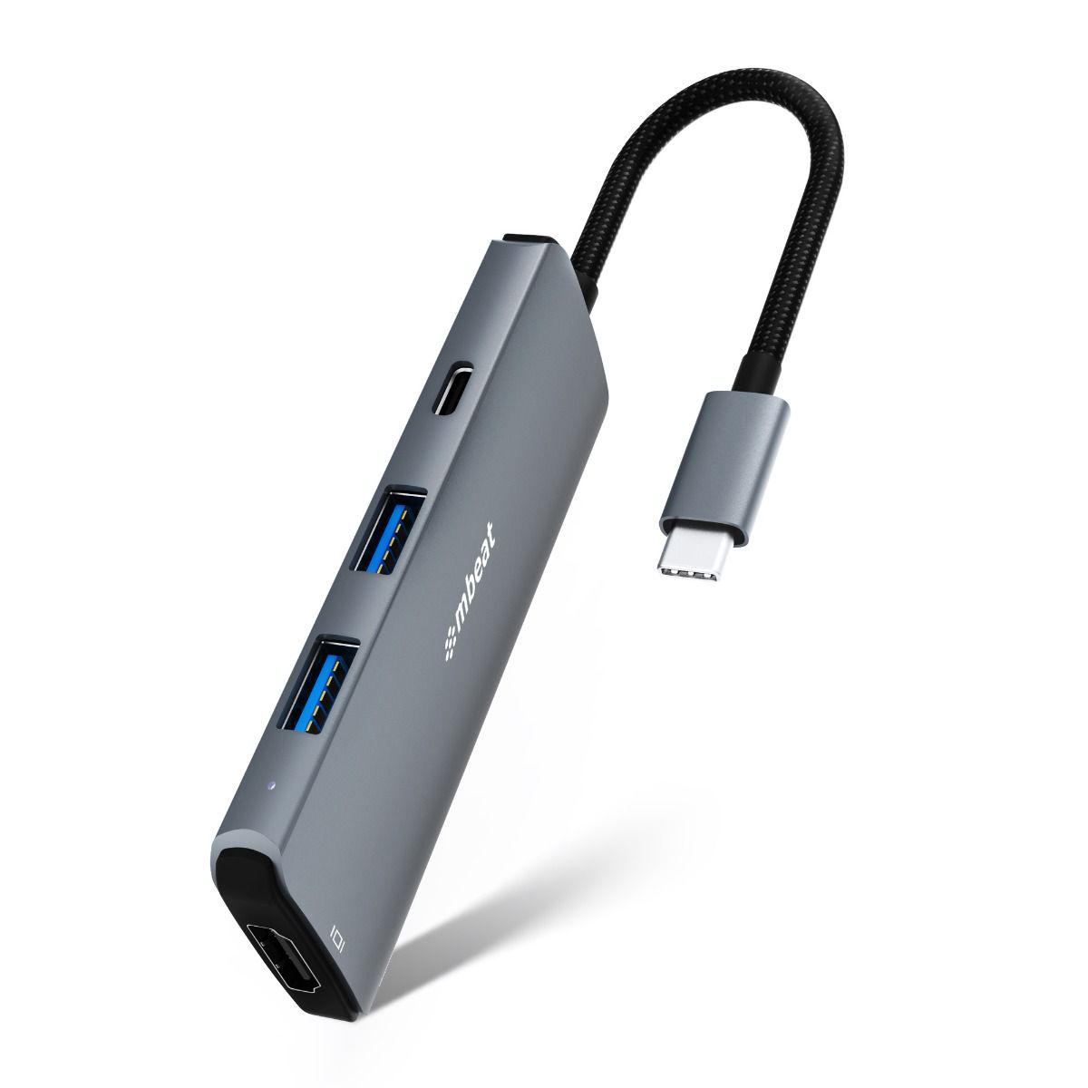 Grey colour - Mbeat 7-In-1 Usb-C 3.2 Gen2 Hub With 8K Video, 10Gbps Data - Space Grey