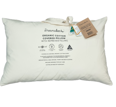Organic Cotton Covered Pillow With Repreve