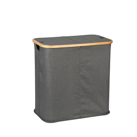 Ringle Bamboo Twin Laundry Hamper Foldable Storage Basket