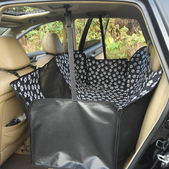 Oasis Cover Blue Black - Waterproof Pet Car Seat Hammock with Mesh Window