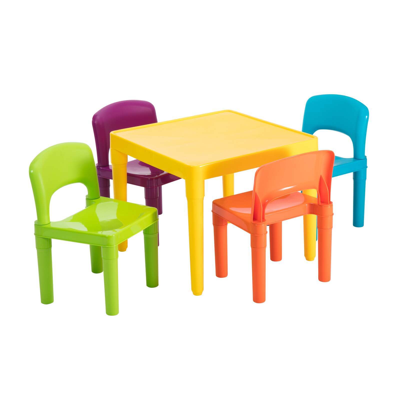Kids 5 Piece Table and 4 Chairs Set Multicoloured Plastic Furniture