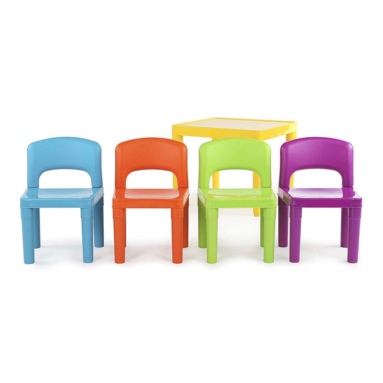 Kids 5 Piece Table and 4 Chairs Set Multicoloured Plastic Furniture