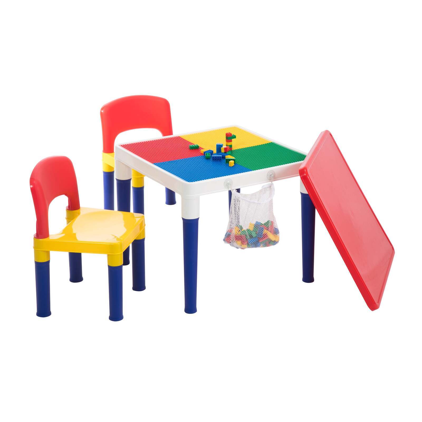 Children’s 2-in-1 Building Blocks Table & Chairs Set with 100 Blocks