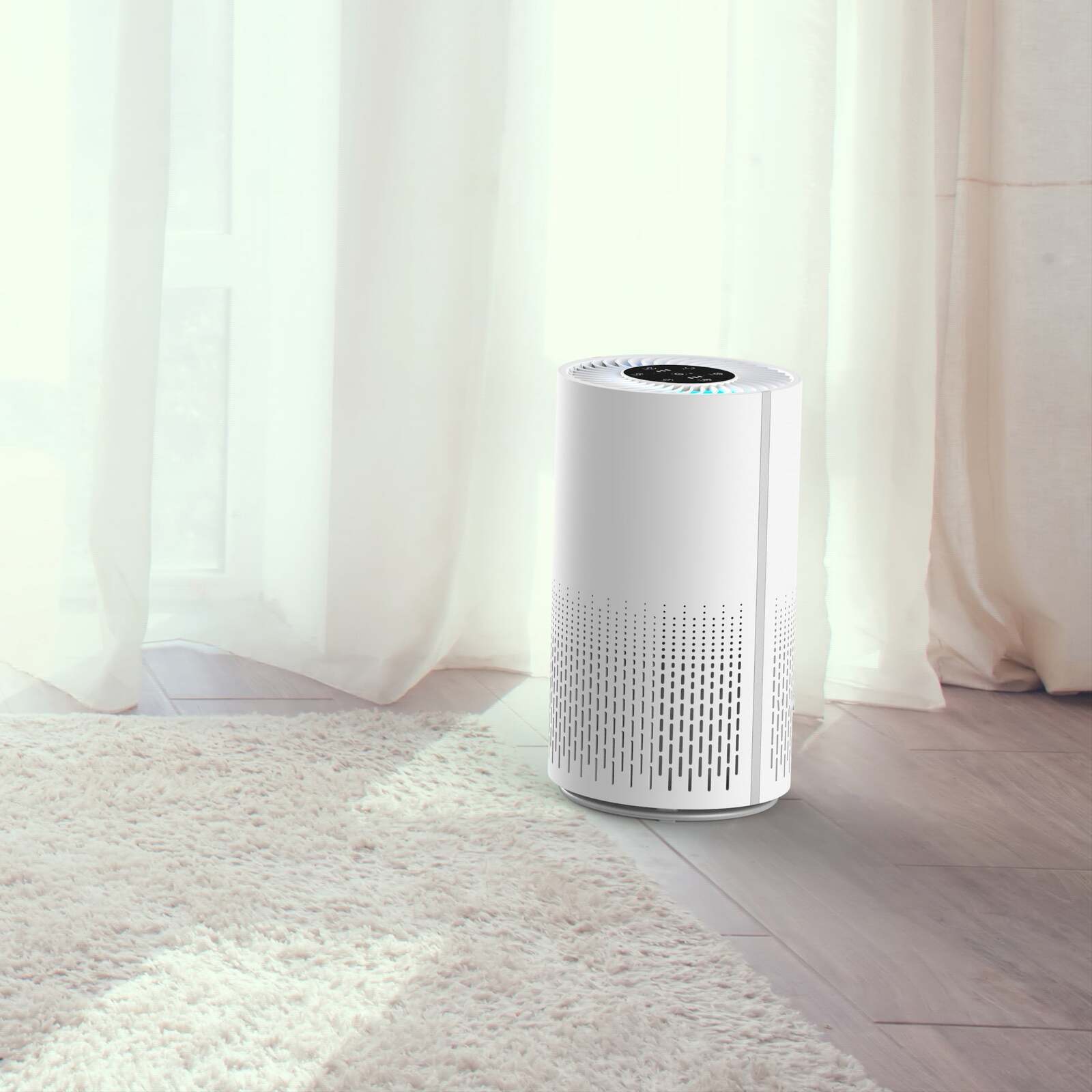 Compact Air Purifier with Activated Carbon Filter 24m² Coverage & Low Noise