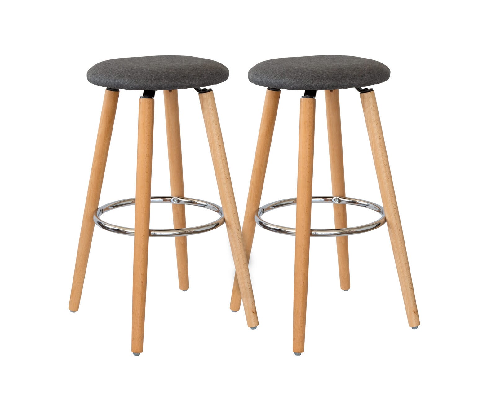Modern Grey Barstools Padded 53x53x71cm
