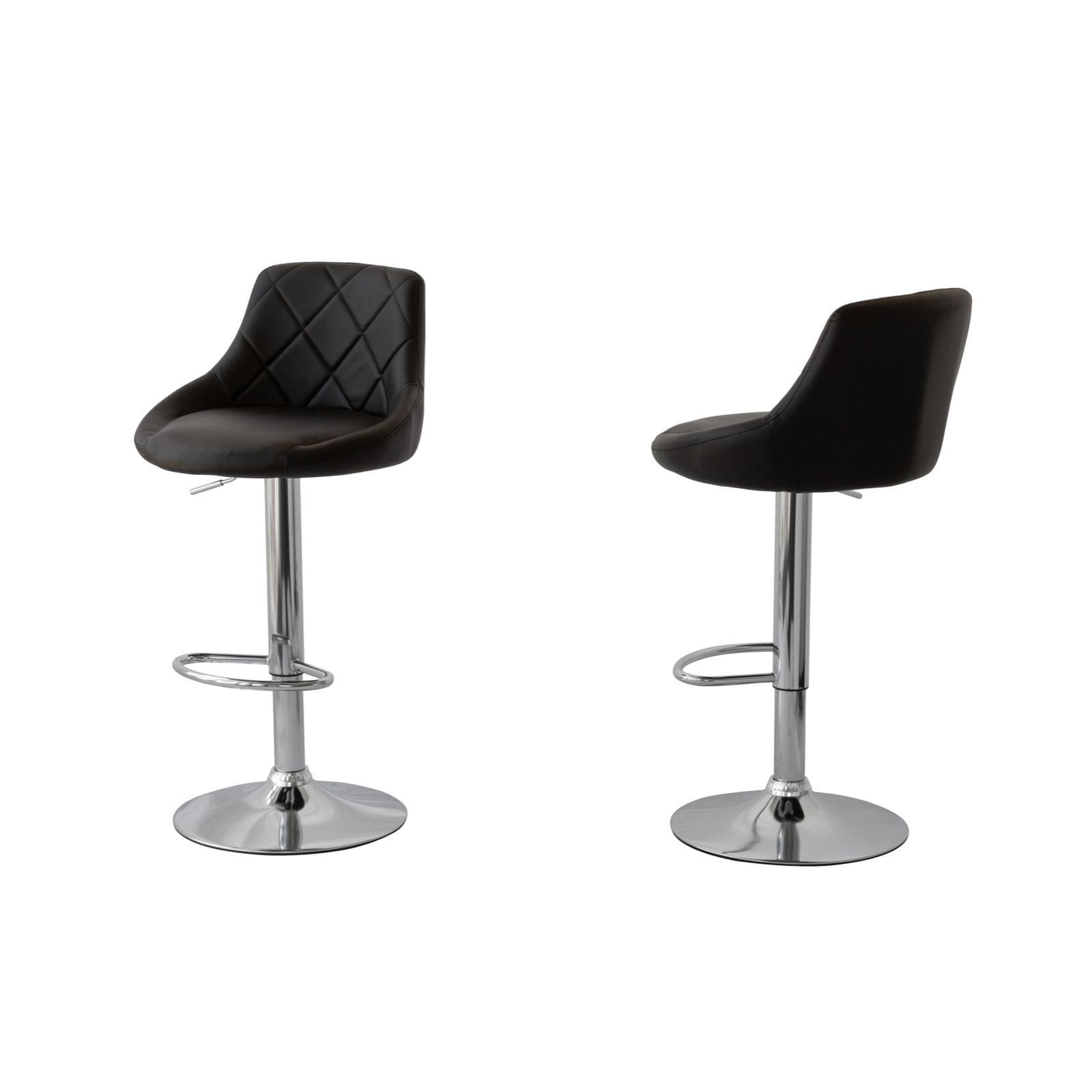 Bar Stools Padded Leather Adjustable 56x51x84cm