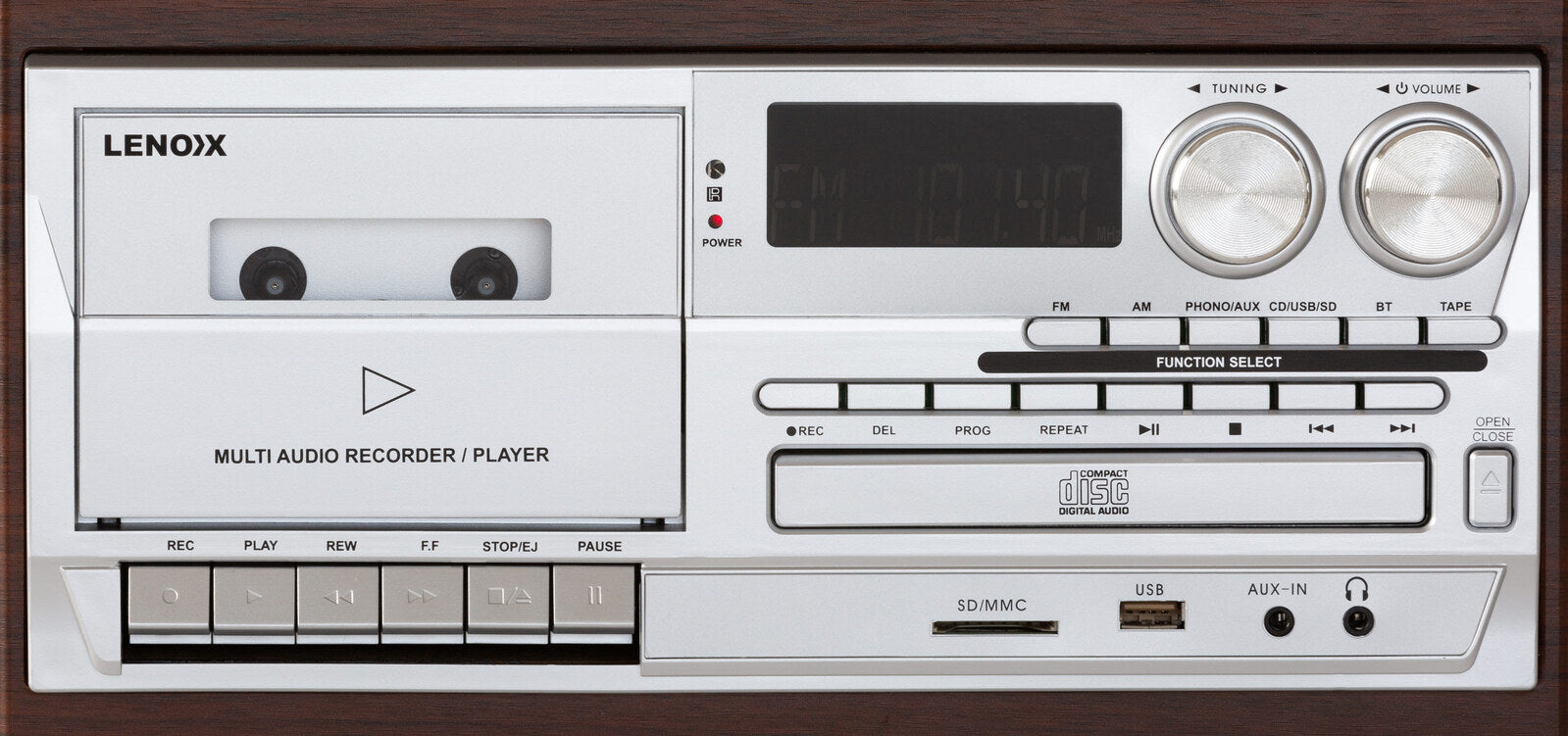 Brown Audio System Turntable CD Vinyl Streaming Player