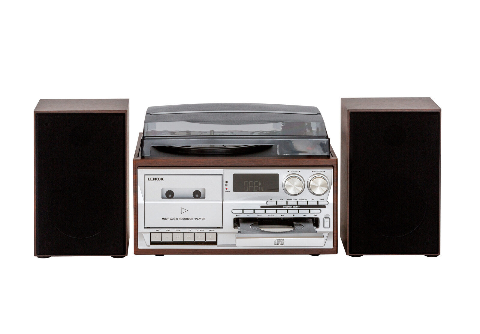 Brown Audio System Turntable CD Vinyl Streaming Player