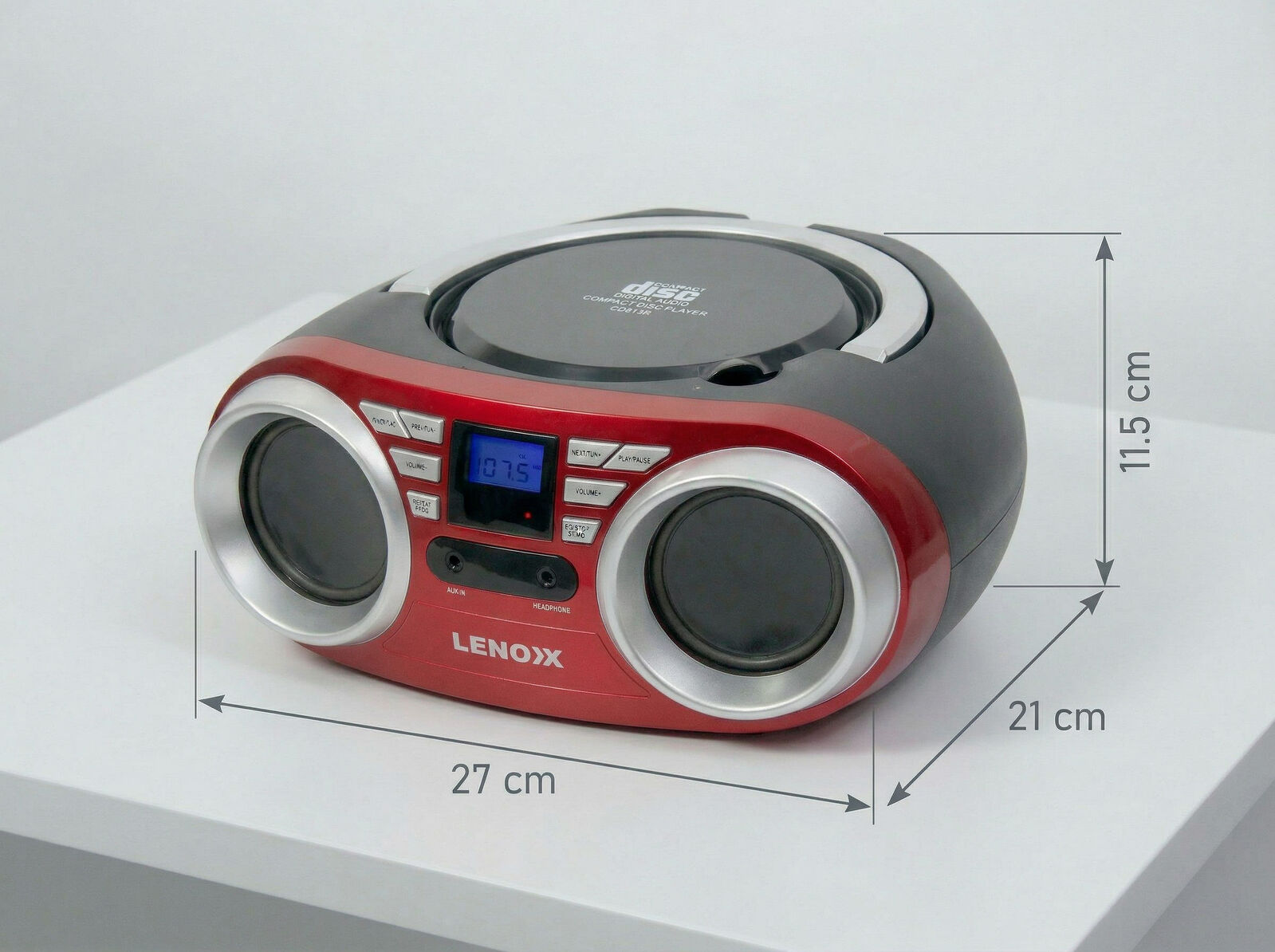 Portable CD Player Black/Red with 376fp