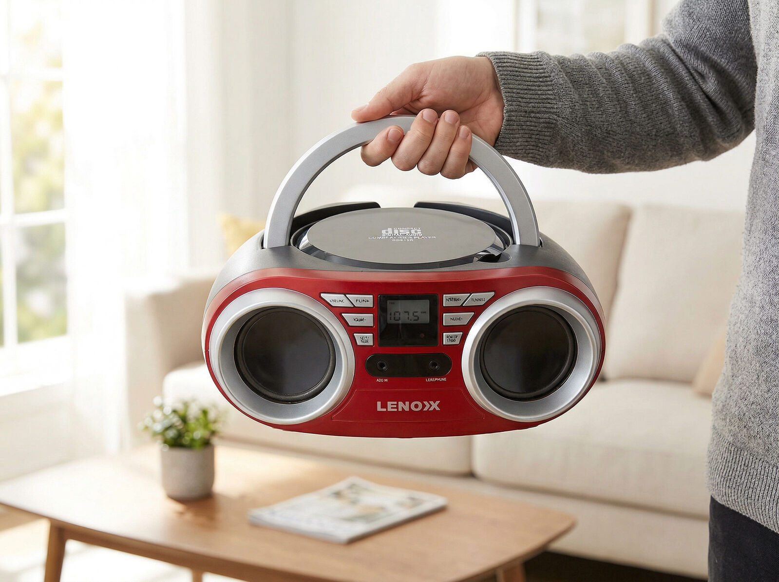 Portable CD Player Black/Red | Black colour