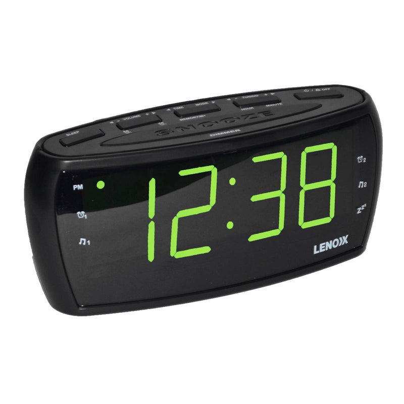 Large Number Alarm Clock & Am/Fm Radio, Bold Green Led