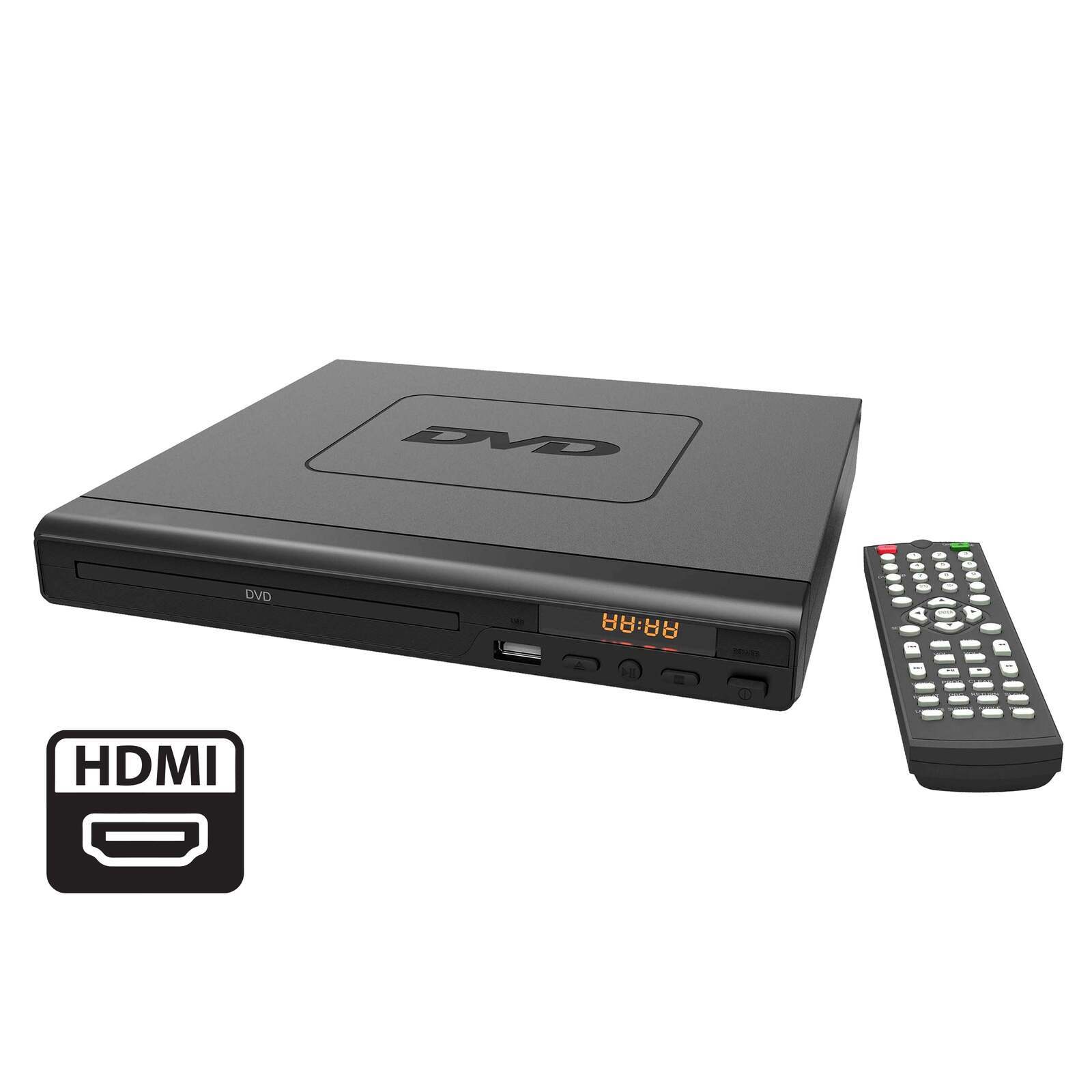 HDMI Dvd Player Black with Remote Control Compact Size Supports 8 Languages