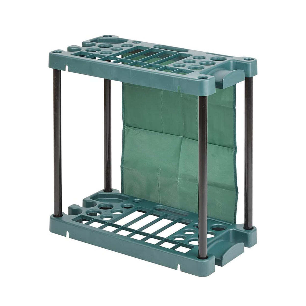 Garden Tool Storage Rack 40 Slots Organizer Holder Garage Shed Rack with Pouch
