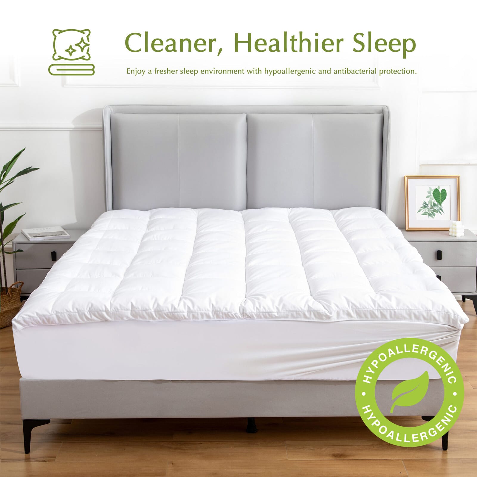 Hypoallergenic Mattress Topper King Size 183x203x45cm