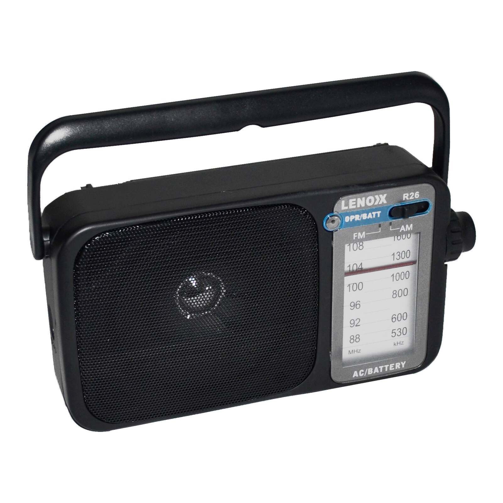 Am/Fm Mantle Radio (Black) Battery Operated, W/ Bandwidth 540-1600