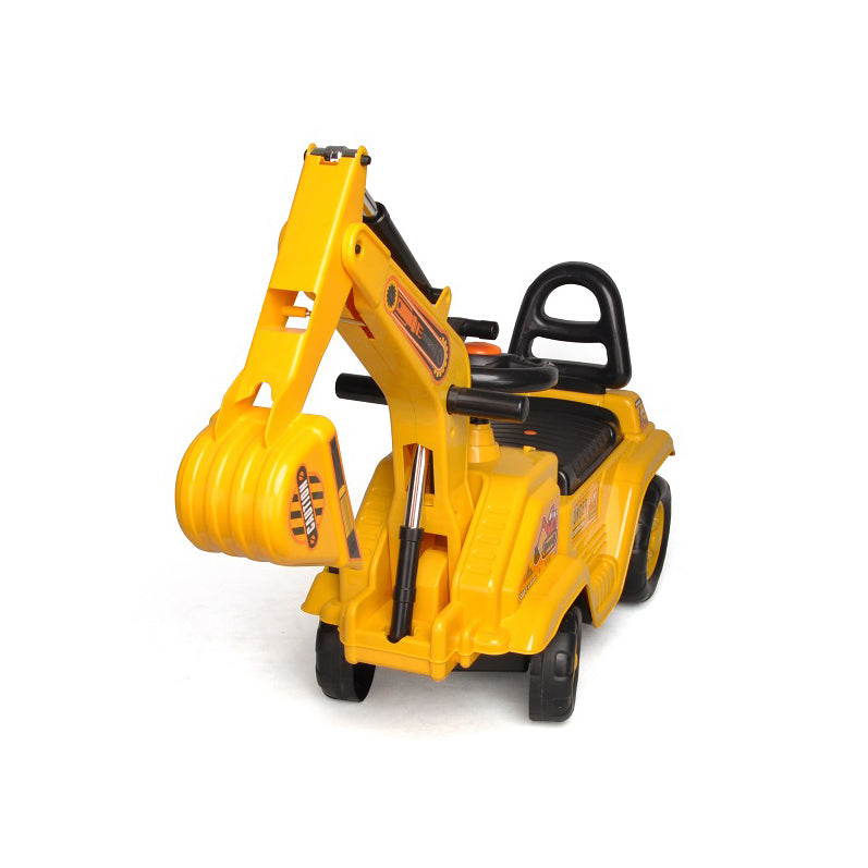 Ride-On Children’s Excavator Yellow with Dual Operation Levers for Scooping