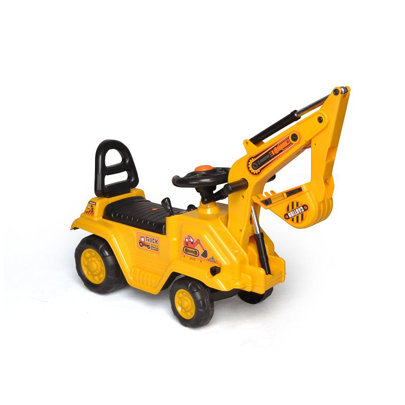 Ride-On Children’s Excavator Yellow with Dual Operation Levers for Scooping