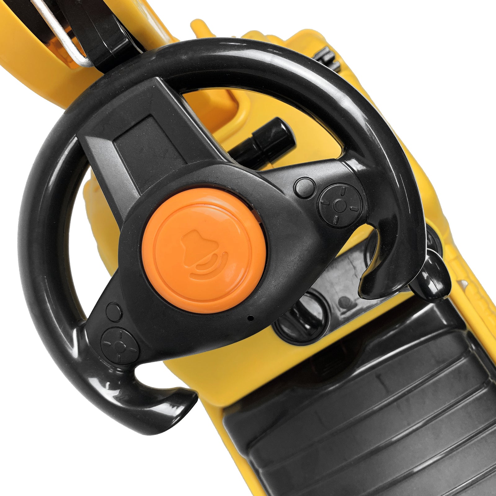 Ride-On Children’s Excavator Yellow with Dual Operation Levers for Scooping