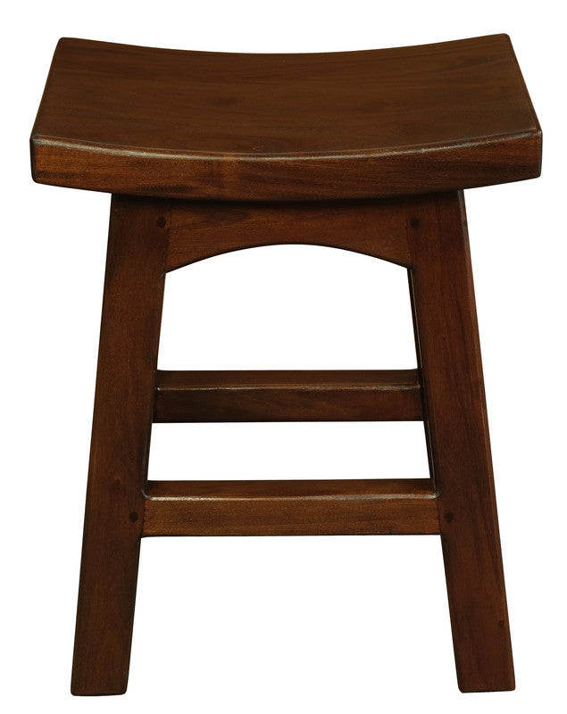 Solid Mahogan Timber Footstool (Chocolate), Table & Bar Stools