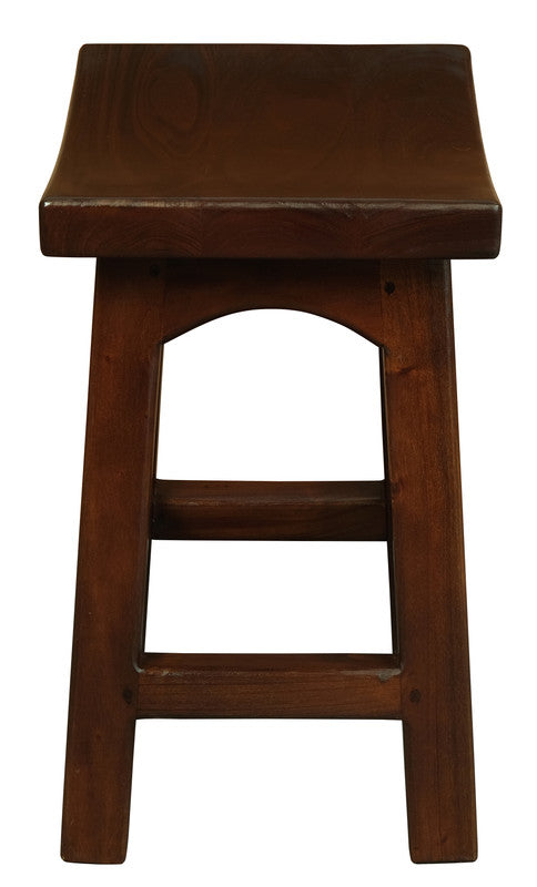 Solid Mahogan Timber Footstool (Chocolate)