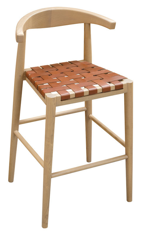 Leather Barstool - Set of 2 (Natural)