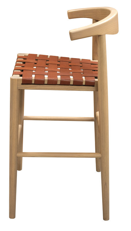 Leather Barstool - Set of 2 (Natural)