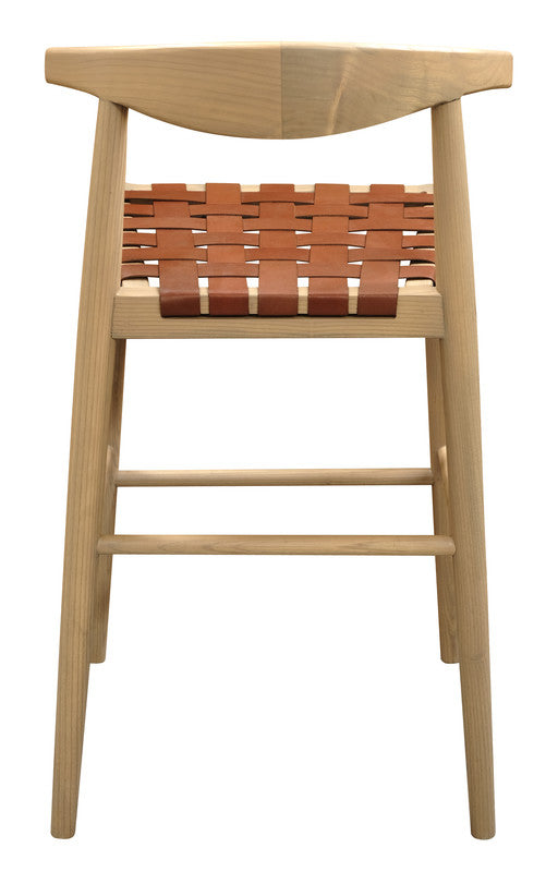 Leather Barstool - Set of 2 (Natural)
