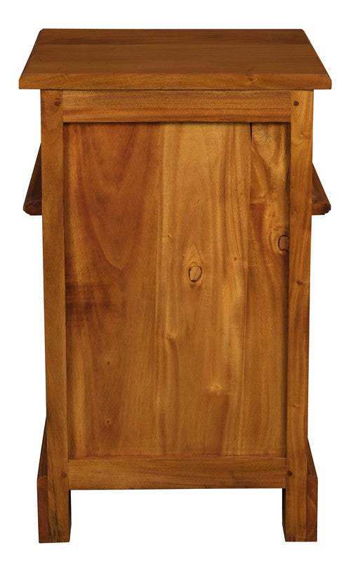 Tasmania 1 Solid Door 1 Drawer Bedside Light Pecan