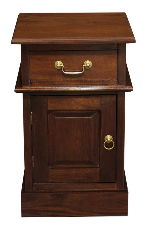1 Solid Door 1 Drawer Bedside (Mahogany)