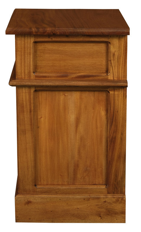 Tasmania 1 Solid Door 1 Drawer Bedside (Light Pecan) | Bedside Tables